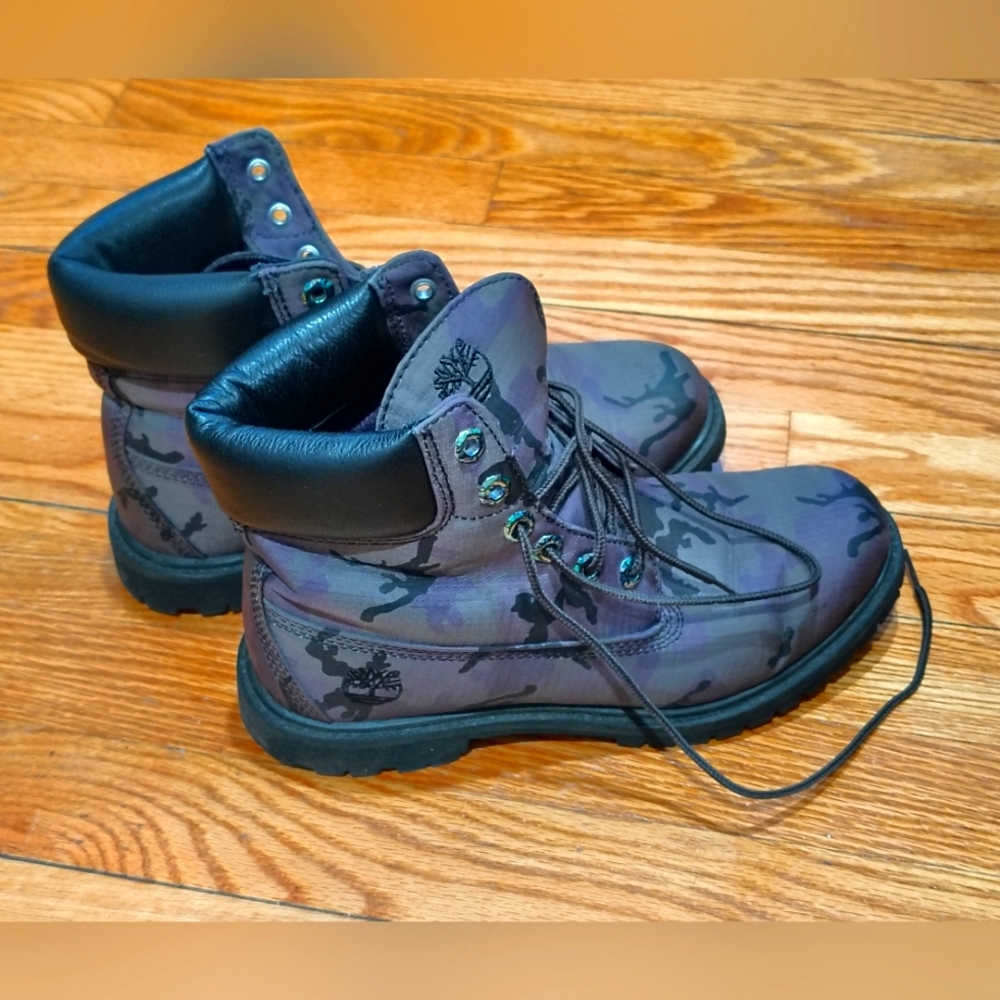 purple & black camo timbs